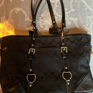 Vintage Coach Signature Bucket Tote Bag